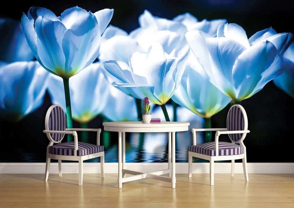 Fototapet - Flori - tonul albastru (152,5x104 cm)