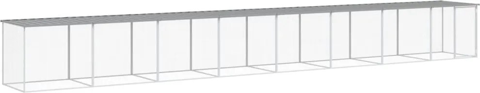 vidaXL Coteț pui cu acoperiș gri deschis 803x98x90 cm oțel galvanizat