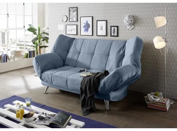 Canapea Extensibila Ikar, 3 Locuri, Lada Depozitare, Denim, 208 X 102 X 98 Cm