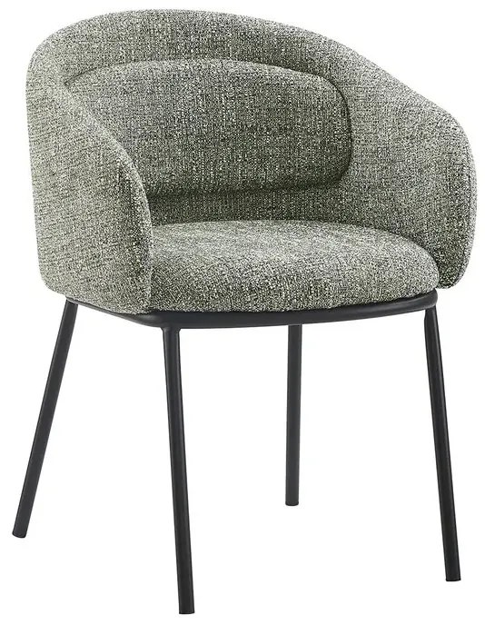 Scaun cu cotiere FLORENZ, material textil verde inchis