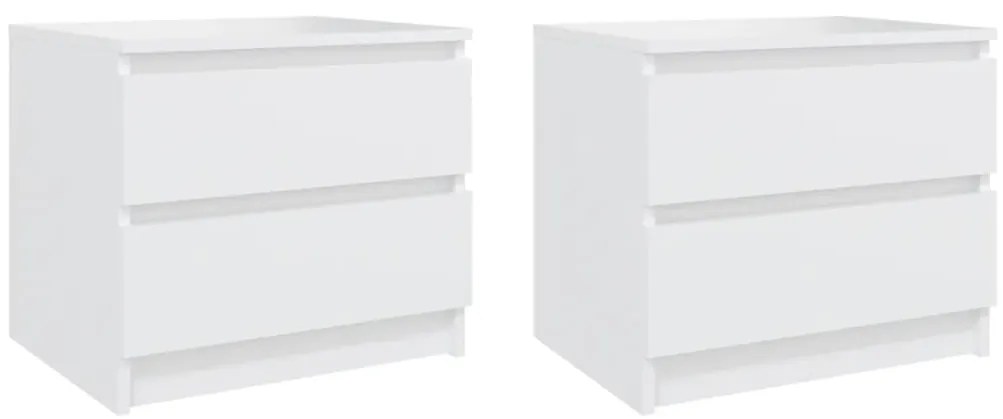vidaXL Noptiere, 2 buc., alb, 50x39x43,5 cm, PAL