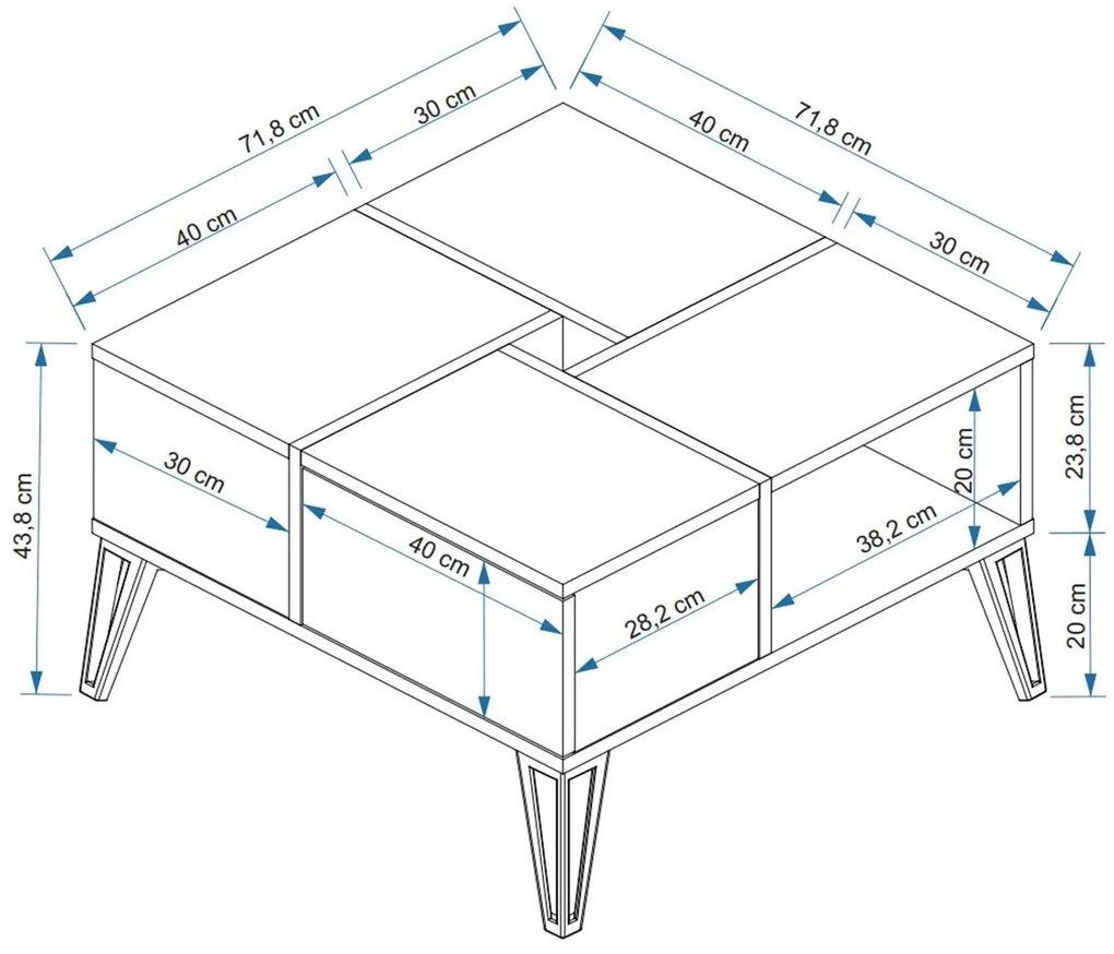 Măsuță de cafea Nirvy (alb + auriu). 1107850