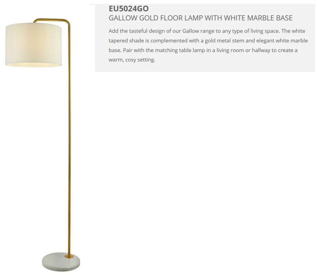 Lampadar / Lampa de podea moderna design elegant Gallow EU5024GO SRT