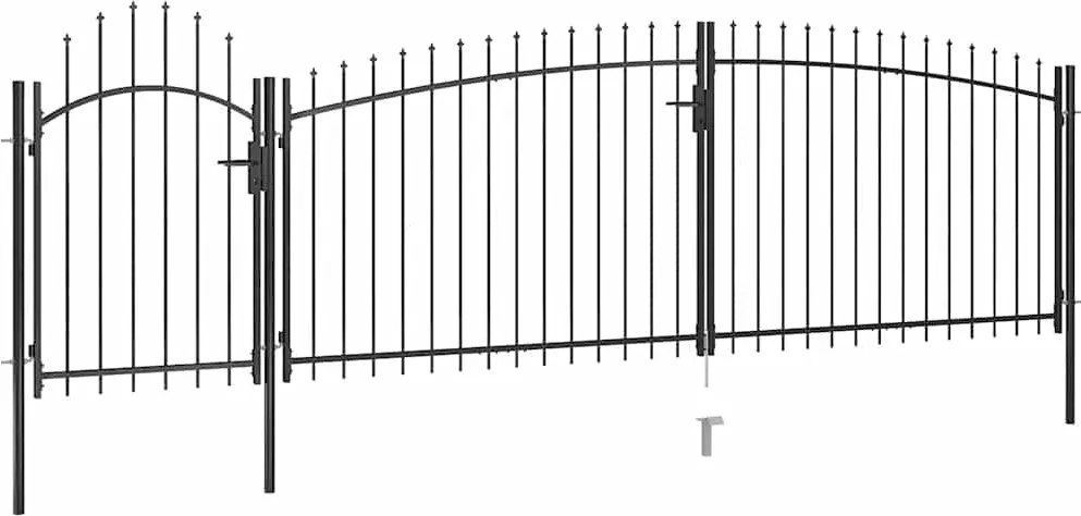 vidaXL Poartă de gard de grădină Woerden cu vârf tip suliță 5x1,5 m, negru