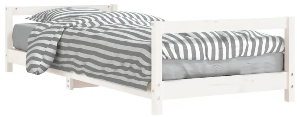 834391 vidaXL Cadru de pat pentru copii, alb, 80x200 cm, lemn masiv de pin