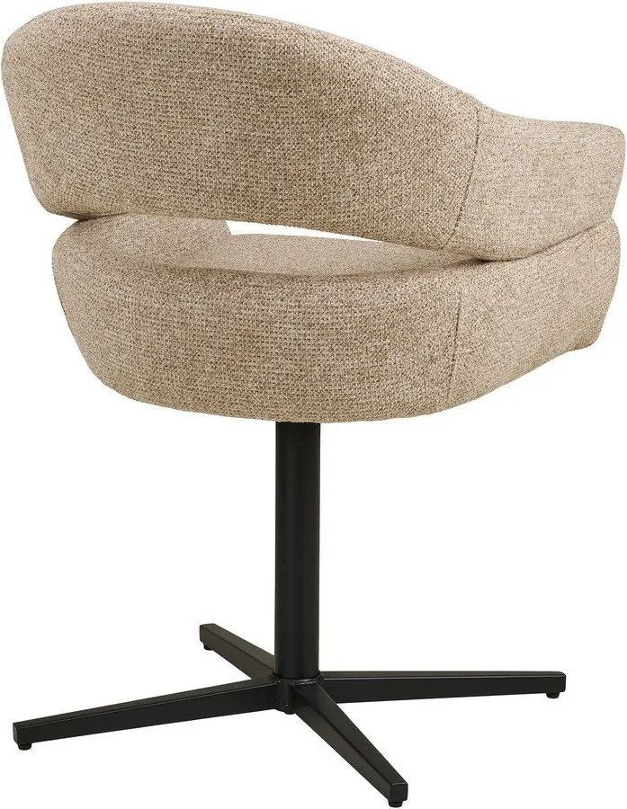 Scaun de living bej cu cotiere tapițat Dover – House Nordic