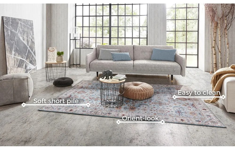 Covor Nouristan Vivana, 160 x 230 cm, albastru - bej