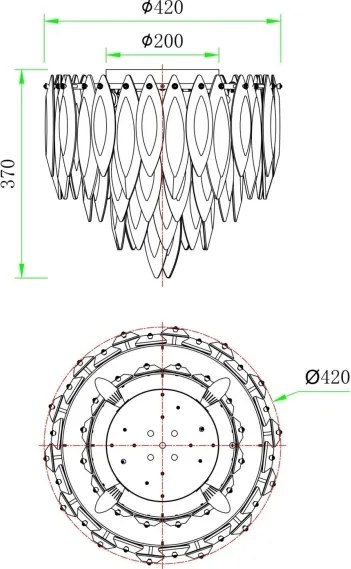 Globo 64136D - Plafonieră ELINORA 5xE14/40W/230V Ø 42 cm