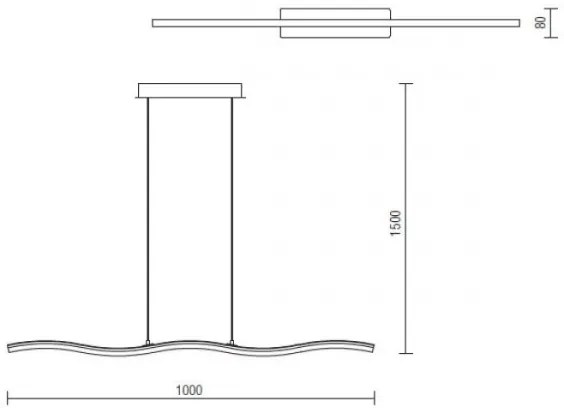 Redo 01-893 - Lustră LED PULSE suspendată pe cablu, LED/23,1W/230V, crom mat