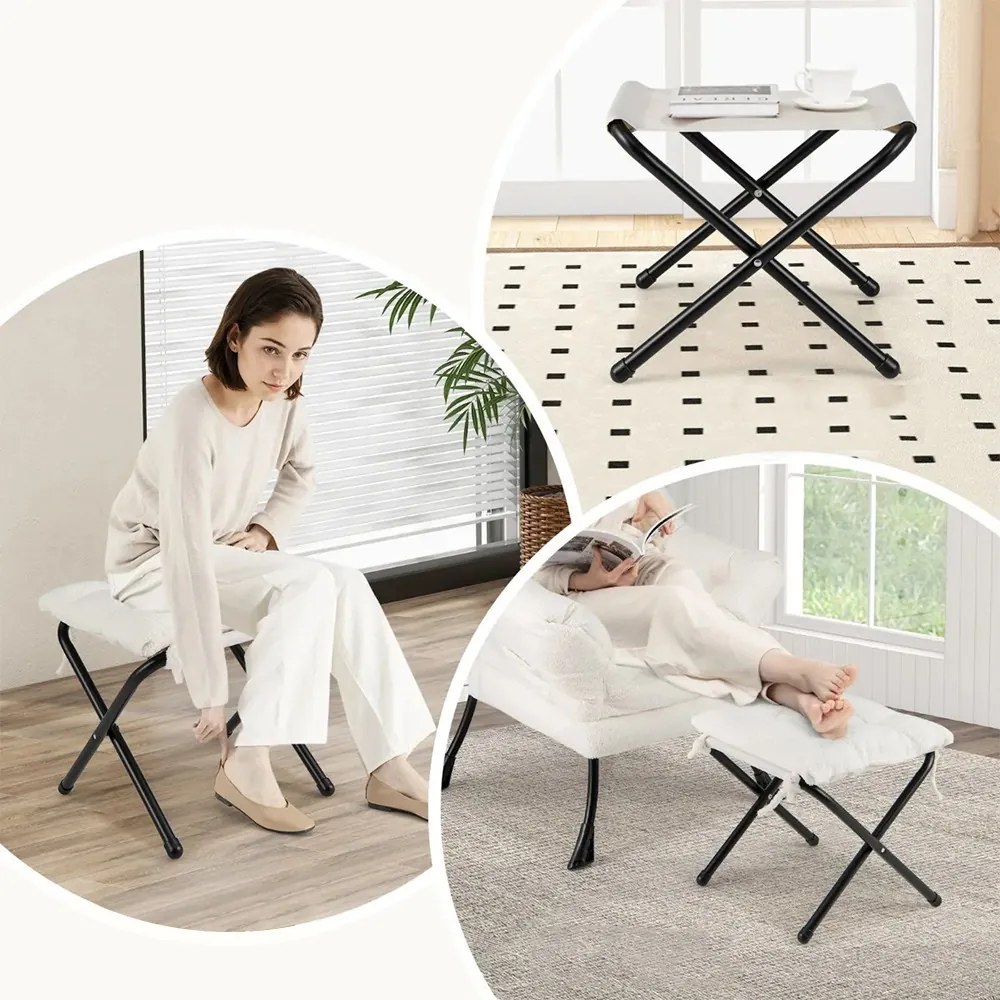 Fotoliu relax cu suport pentru picioare, alb