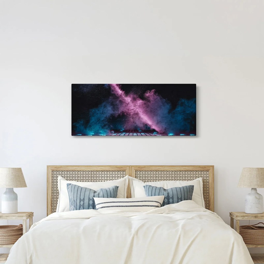 Tablou - Fum roz-albastru (120x50 cm)
