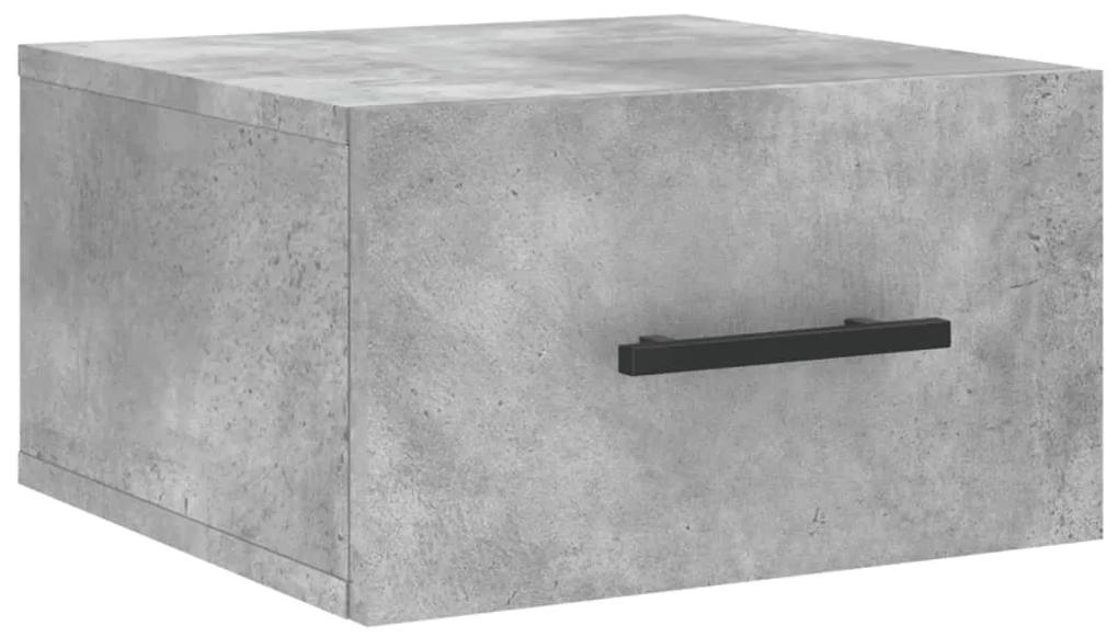 829876 vidaXL Noptieră de perete, gri beton, 35x35x20 cm