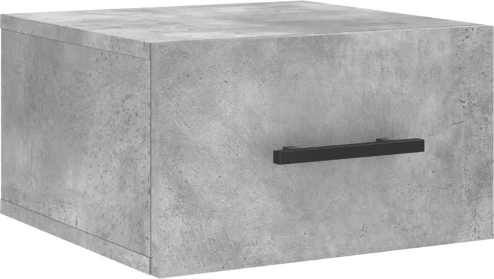 vidaXL Noptieră de perete, gri beton, 35x35x20 cm
