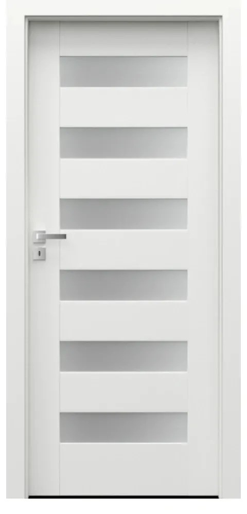 Usa Interior din MDF Porta Concept Model C.6 (Culoare: Alb, Toc: Reglabil 30 cm, Maner: Patrat argintiu crom, Dimensiune: 70 cm)