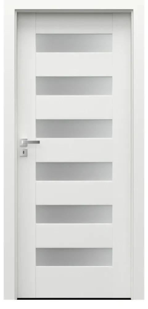 Usa Interior din MDF Porta Concept Model C.6 (Culoare: Crem, Toc: Reglabil 30 cm, Maner: Patrat argintiu crom, Dimensiune: 70 cm)
