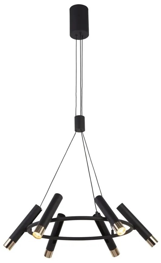Lustra LED suspendata design minimalist Belle negru/auriu