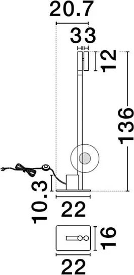 Lampa LED de podea stil minimalist ARCO