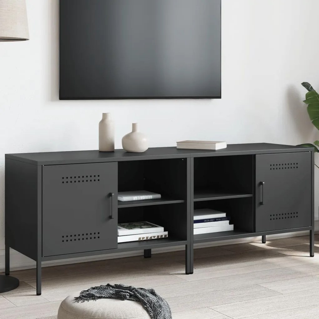 vidaXL Dulapuri TV, 2 buc., negru, 68x39x50,5 cm, oțel
