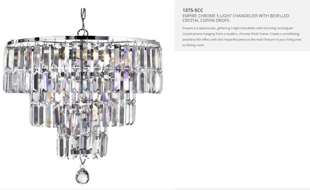 Candelabru cristal design elegant Empire 5L 1375-5CC SRT