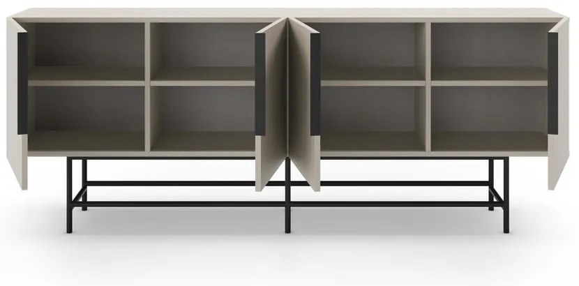 Comodă crem joasă 200x77,5 cm Eldia – Marckeric