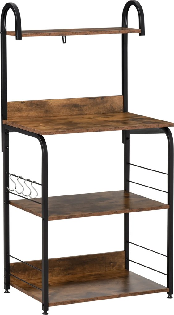 HOMCOM Dulap cu Rafturi pentru Bucătărie, Etajeră Spațioasă 60x40x125 cm, Design Modern, Soluție Depozitare Eficientă | Aosom Romania