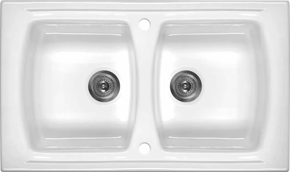 Chiuveta ceramica Deante Lusitano 2 cuve 50x86 cm alb