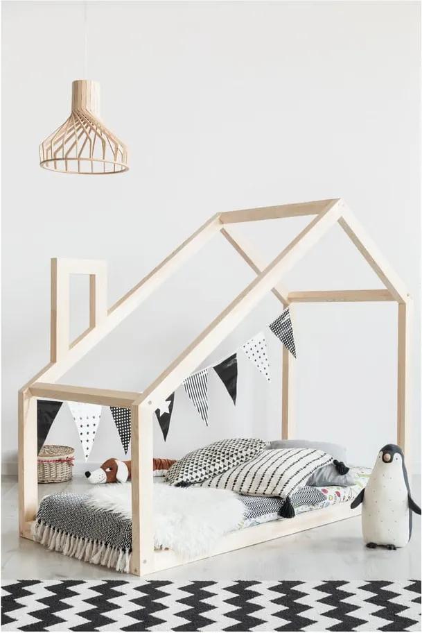 Cadru pat din lemn de pin, în formă de căsuță Adeko Mila DM, 90 x 160 cm