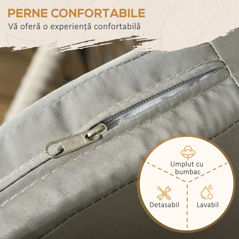 Outsunny Set Bohem de Scaune de Terasa din Franghie Impletita 2 Bucati, Scaune de Exterior cu Perne Confortabile, Design Modern | Aosom Romania