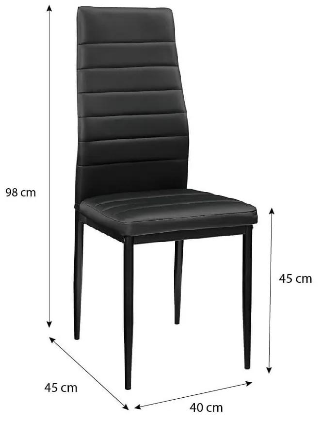 Set de sufragerie pentru 4 persoane Maasix BKG High Gloss negru cu scaune negru Coleta