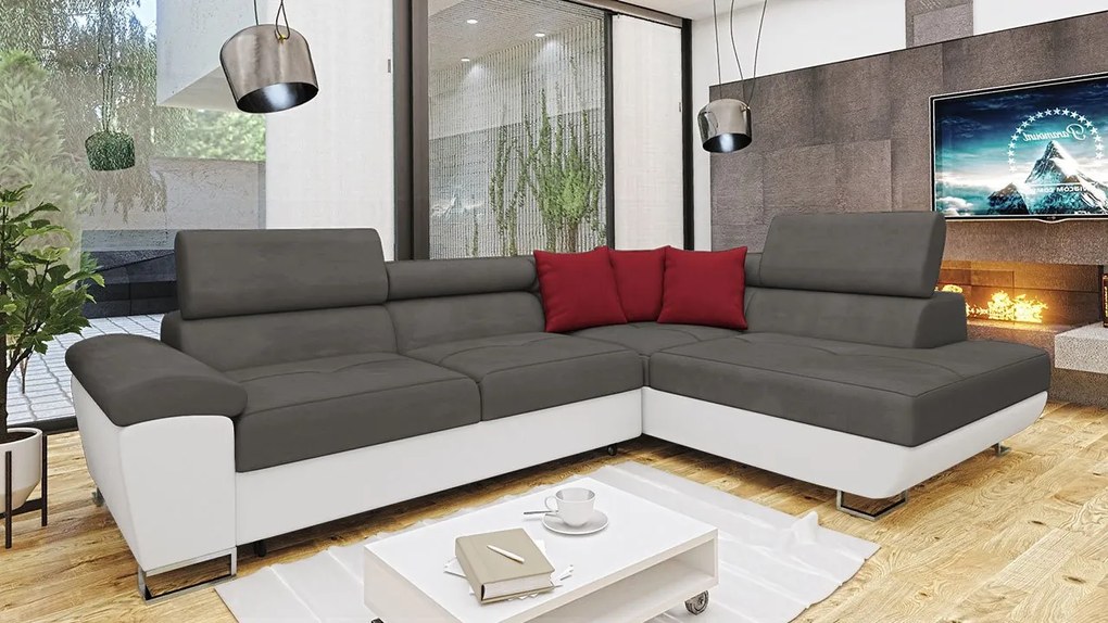 Colțar Alphard (D) (piele ecologică Soft 017 + Uttario Velvet 2971 + Kronos 02). 1060186