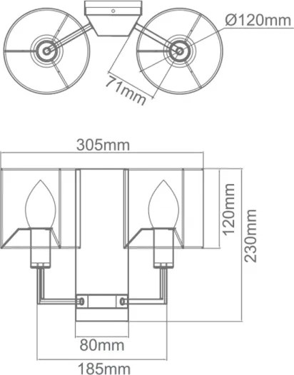 Open Design OR81497 - Aplica de perete CASA 2xE14/12W/230V, crom lucios/crem