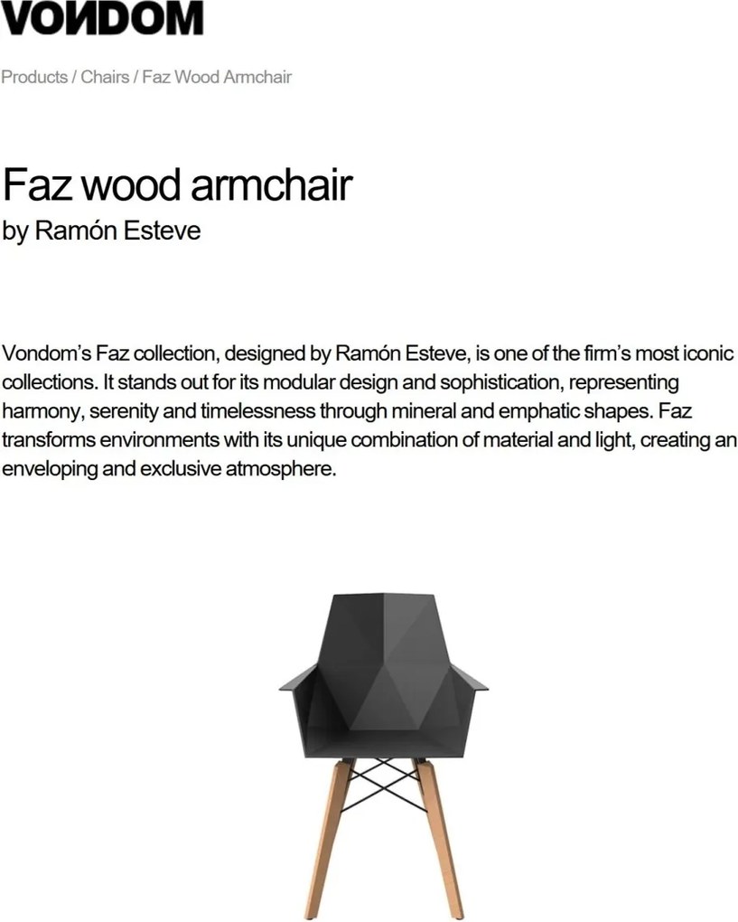 Set de 4 scaune de interior design modern premium FAZ CHAIR lemn 54295