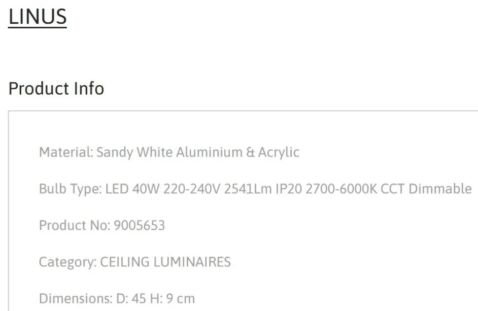 Plafoniera LED dimabila cu telecomanda LINUS D-45cm