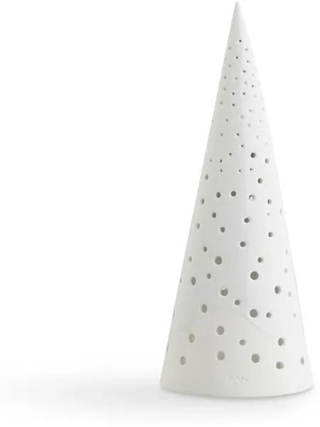 Sfeșnic de Crăciun din bone china Kähler Design Nobili, înălțime 25,5 cm, alb