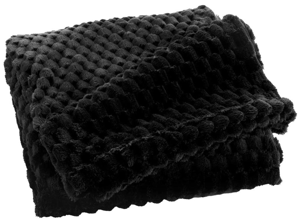 Pătură din flanel 125 x 150 cm FROSTY, negru