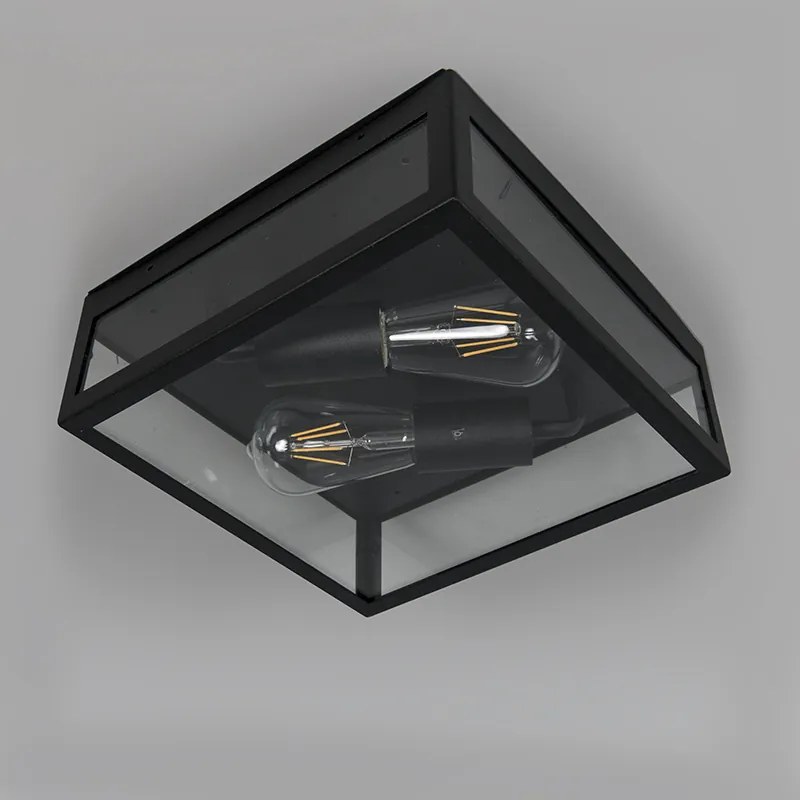 Lampă industrială de exterior cu 2 lumini neagră - Rotterdam