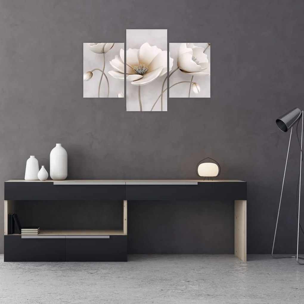 Tablou cu florile albe (90x60 cm)