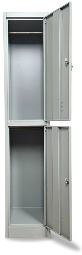 Dulap metalic - 2 cutii, 38 x 45 x 185 cm, roșu - ral 3000