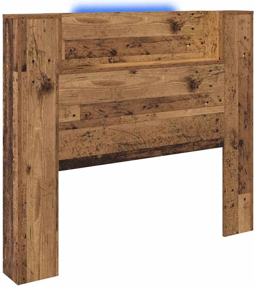 vidaXL Tăblie cap cu raft Lemn Vechi 120 x 15 x 103,5 cm Lemn compozit