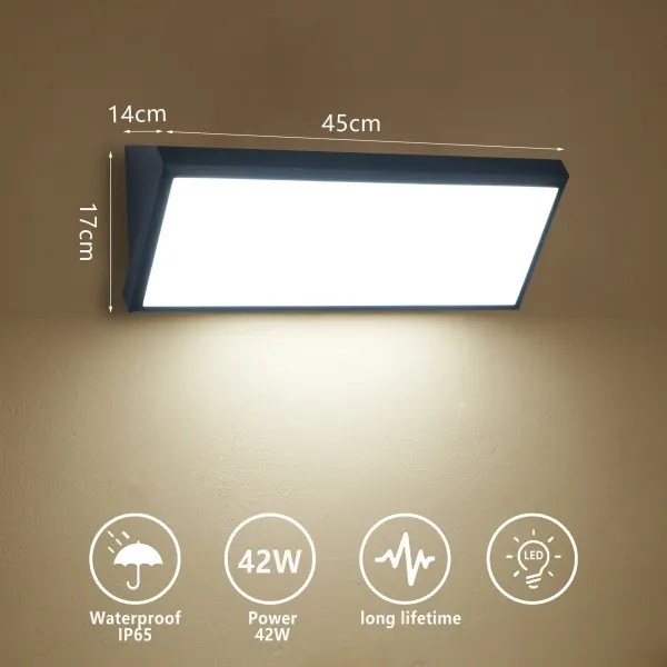 Brilagi - Aplică de exterior LED TRIANGLE, 42W/230V, neagră, IP65