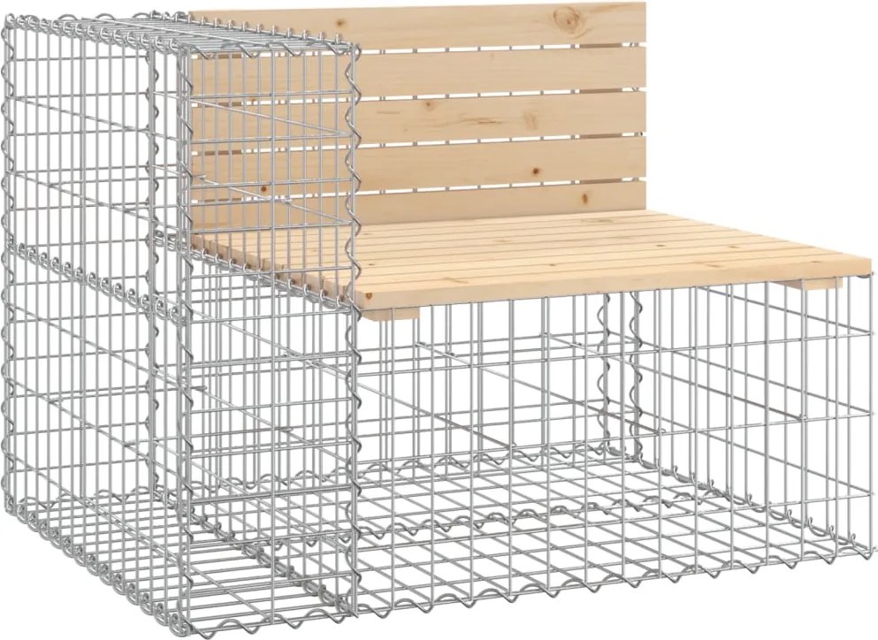vidaXL Bancă de grădină design gabion, 92x71x65,5cm, lemn masiv de pin