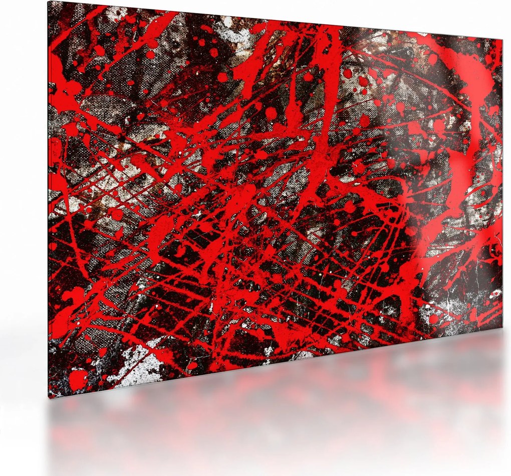 Tablou pe sticlă - Abstracție expresivă (70x50 cm)