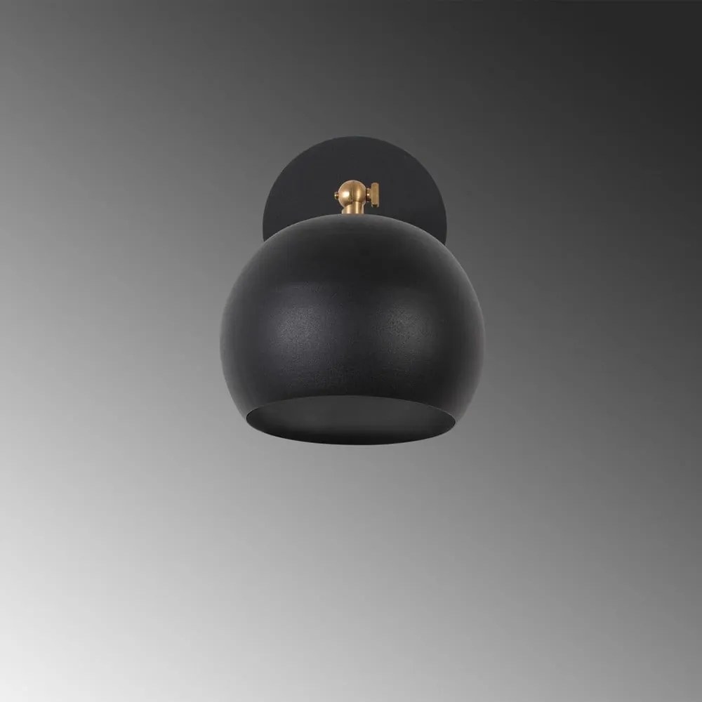 Aplică de perete neagră ø 15 cm Stiva – Opviq lights