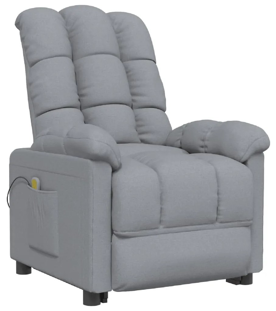 289806 vidaXL Fotoliu de masaj, gri deschis, material textil