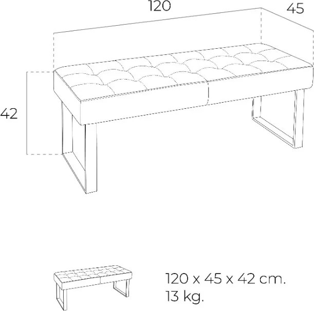 Bancheta tapitata design modern Bock AC-TB0083
