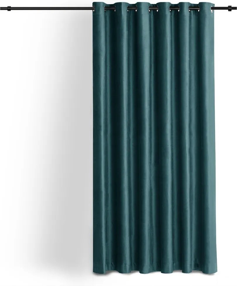 Draperie în culoarea petrolului dimout (semi-opacă) din catifea 530x225 cm Velto – Filumi