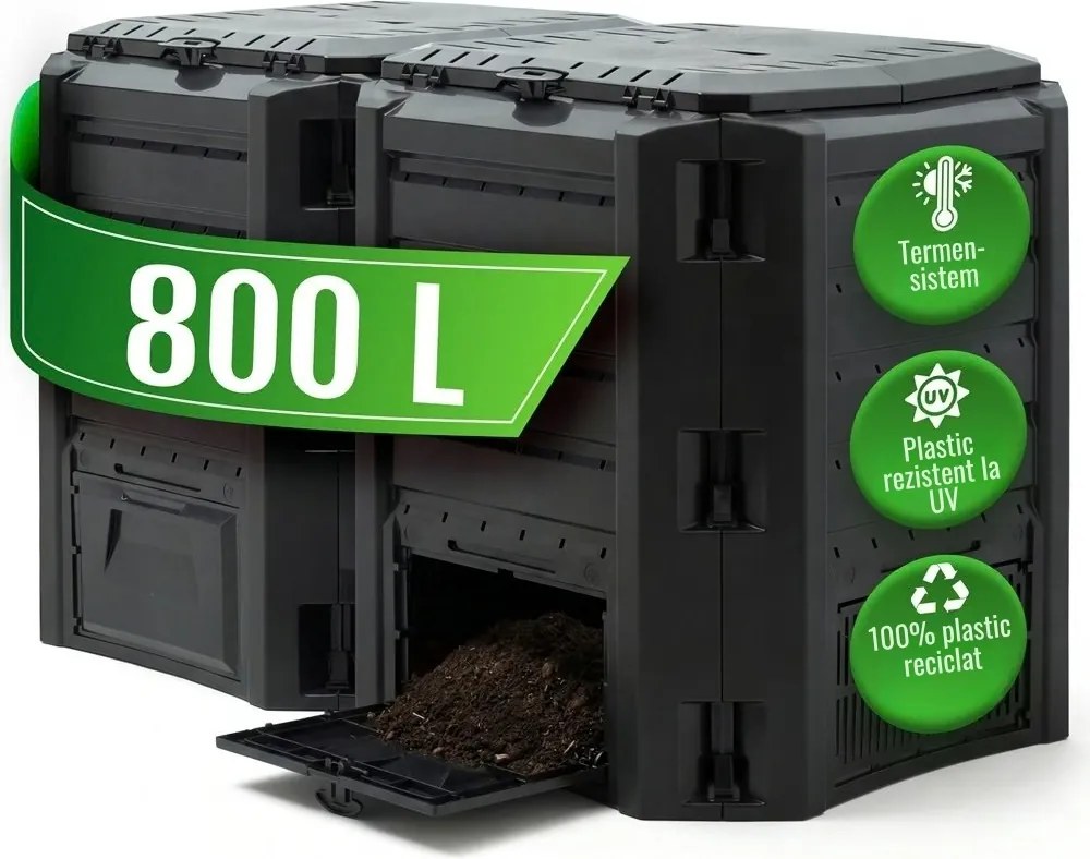 Compostor de grădină - Compogreen 800 l, negru Prosperplast