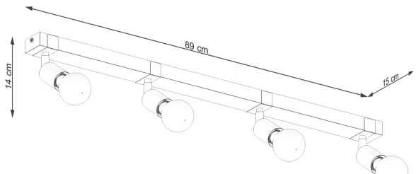 Spot Sollux SL.1298 ZUCA 4xE27/15W/230V negru