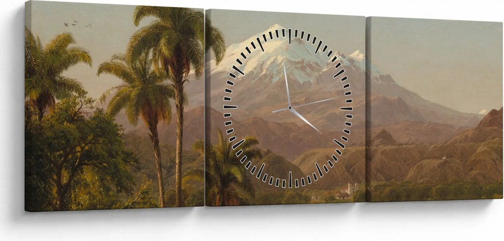 Tablou - Frederic Edwin Church, Tamaca Palms, reproducere (cu ceas) (90x30 cm)