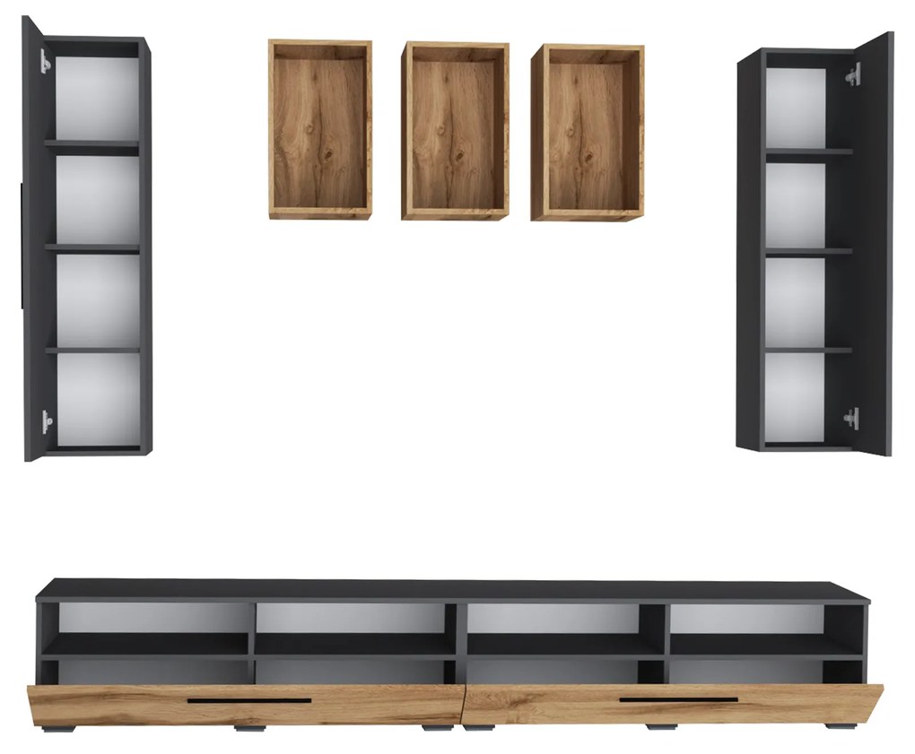 Living haaus Haga V9, Antracit/Stejar Wotan, L 240 cm
